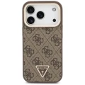 Etui Guess 4G PU Triangle Logo & Stand Camera Magsafe na iPhone 18 Pro / 17 Pro - brązowe