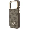 Etui Guess 4G PU Triangle Logo & Stand Camera Magsafe na iPhone 18 Pro / 17 Pro - brązowe