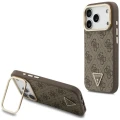 Etui Guess 4G PU Triangle Logo & Stand Camera Magsafe na iPhone 18 Pro Max / 17 Pro Max - brązowe