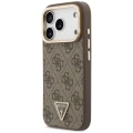 Etui Guess 4G PU Triangle Logo & Stand Camera Magsafe na iPhone 18 Pro Max / 17 Pro Max - brązowe