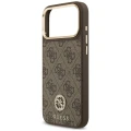 Etui Guess 4G Strass Logo MagSafe na iPhone 18 Pro Max / 17 Pro Max - brązowe