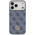Etui Guess 4G Strass Logo MagSafe na iPhone 18 Pro Max / 17 Pro Max - niebieskie