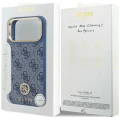 Etui Guess 4G Strass Logo MagSafe na iPhone 18 Pro Max / 17 Pro Max - niebieskie
