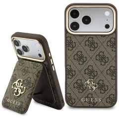 Etui Guess 4G z portfelem Magsafe na iPhone 18 Pro Max / 17 Pro Max - brązowe