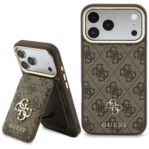 Etui Guess 4G z portfelem Magsafe na iPhone 18 Pro Max / 17 Pro Max - brązowe