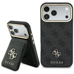 Etui Guess 4G z portfelem Magsafe na iPhone 18 Pro Max / 17 Pro Max - czarne