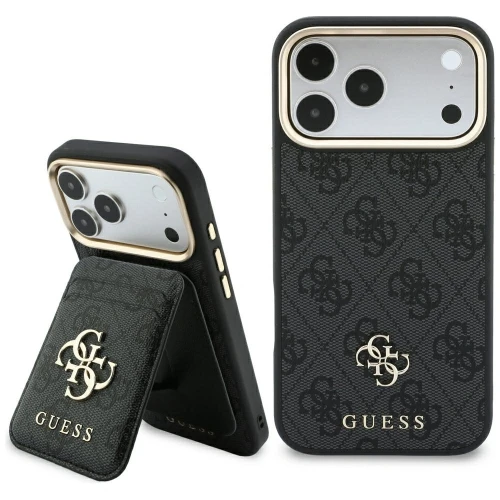 Etui Guess 4G z portfelem Magsafe na iPhone 18 Pro Max / 17 Pro Max - czarne