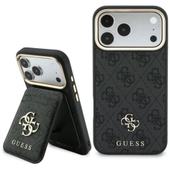 Etui Guess 4G z portfelem Magsafe na iPhone 18 Pro / 17 Pro - czarne