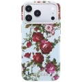 Etui Guess Blossom Roses Print MagSafe na iPhone 18 Pro / 17 Pro - niebieskie