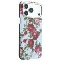 Etui Guess Blossom Roses Print MagSafe na iPhone 18 Pro / 17 Pro - niebieskie