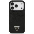 Etui Guess Croco Triangle Logo MagSafe na iPhone 18 Pro / 17 Pro - czarne