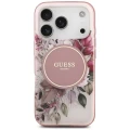Etui Guess IML Flower & Tonal Circle MagSafe na iPhone 18 Pro / 17 Pro - różowe