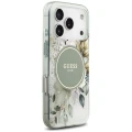 Etui Guess IML Flower & Tonal Circle MagSafe na iPhone 18 Pro / 17 Pro - zielone