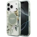 Etui Guess IML Flower & Tonal Circle MagSafe na iPhone 18 Pro Max / 17 Pro Max - zielone