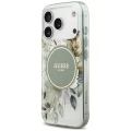 Etui Guess IML Flower & Tonal Circle MagSafe na iPhone 18 Pro Max / 17 Pro Max - zielone