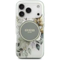 Etui Guess IML Flower & Tonal Circle MagSafe na iPhone 18 Pro Max / 17 Pro Max - zielone