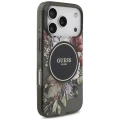 Etui Guess IML Flowers Pearl Strap MagSafe na iPhone 18 Pro / 17 Pro - czarne