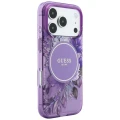 Etui Guess IML Flowers Pearl Strap MagSafe na iPhone 18 Pro / 17 Pro - fioletowe