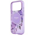 Etui Guess IML Flowers Pearl Strap MagSafe na iPhone 18 Pro / 17 Pro - fioletowe