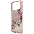 Etui Guess IML Flowers Pearl Strap MagSafe na iPhone 18 Pro / 17 Pro - różowe