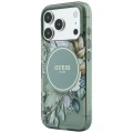 Etui Guess IML Flowers Pearl Strap MagSafe na iPhone 18 Pro / 17 Pro - zielone