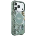 Etui Guess IML Flowers Pearl Strap MagSafe na iPhone 18 Pro / 17 Pro - zielone