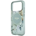 Etui Guess IML Flowers Pearl Strap MagSafe na iPhone 18 Pro / 17 Pro - zielone