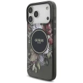 Etui Guess IML Flowers Pearl Strap MagSafe na iPhone 18 Pro Max / 17 Pro Max - czarne