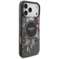 Etui Guess IML Flowers Pearl Strap MagSafe na iPhone 18 Pro Max / 17 Pro Max - czarne
