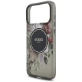 Etui Guess IML Flowers Pearl Strap MagSafe na iPhone 18 Pro Max / 17 Pro Max - czarne