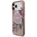 Etui Guess IML Flowers Pearl Strap MagSafe na iPhone 18 Pro Max / 17 Pro Max - różowe