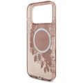 Etui Guess IML Flowers Pearl Strap MagSafe na iPhone 18 Pro Max / 17 Pro Max - różowe