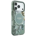 Etui Guess IML Flowers Pearl Strap MagSafe na iPhone 18 Pro Max / 17 Pro Max - zielone