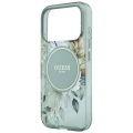 Etui Guess IML Flowers Pearl Strap MagSafe na iPhone 18 Pro Max / 17 Pro Max - zielone