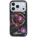 Etui Guess IML Glitter Blossom Roses MagSafe na iPhone 18 Pro Max / 17 Pro Max - czarne