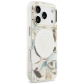 Etui Guess IML Glitter Flowers Triangle MagSafe na iPhone 18 Pro Max / 17 Pro Max - białe