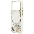 Etui Guess IML Glitter Flowers Triangle MagSafe na iPhone 18 Pro Max / 17 Pro Max - białe
