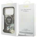 Etui Guess IML Glitter Flowers Triangle MagSafe na iPhone 18 Pro Max / 17 Pro Max - czarne