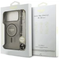 Etui Guess IML Glitter Pearl Strap MagSafe na iPhone 18 Pro / 17 Pro - czarne