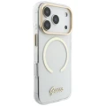Etui Guess IML Script Metal MagSafe na iPhone 18 Pro Max / 17 Pro Max - przezroczyste