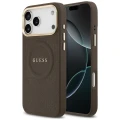 Etui Guess Peony Hot Stamp MagSafe na iPhone 18 Pro Max / 17 Pro Max - brązowe