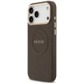 Etui Guess Peony Hot Stamp MagSafe na iPhone 18 Pro Max / 17 Pro Max - brązowe