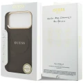 Etui Guess Peony Hot Stamp MagSafe na iPhone 18 Pro Max / 17 Pro Max - brązowe