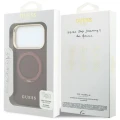 Etui Guess Ring Stand 360 Grained Classic Logo MagSafe na iPhone 18 Pro / 17 Pro - burgundowe