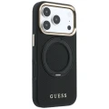 Etui Guess Ring Stand 360 Grained Classic Logo MagSafe na iPhone 18 Pro / 17 Pro - czarne