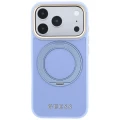 Etui Guess Ring Stand 360 Grained Classic Logo MagSafe na iPhone 18 Pro / 17 Pro - jasnoniebieskie