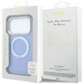 Etui Guess Ring Stand 360 Grained Classic Logo MagSafe na iPhone 18 Pro / 17 Pro - jasnoniebieskie