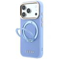 Etui Guess Ring Stand 360 Grained Classic Logo MagSafe na iPhone 18 Pro Max / 17 Pro Max - jasnoniebieskie