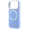 Etui Guess Ring Stand 360 Grained Classic Logo MagSafe na iPhone 18 Pro Max / 17 Pro Max - jasnoniebieskie