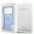 Etui Guess Ring Stand 360 Grained Classic Logo MagSafe na iPhone 18 Pro Max / 17 Pro Max - jasnoniebieskie